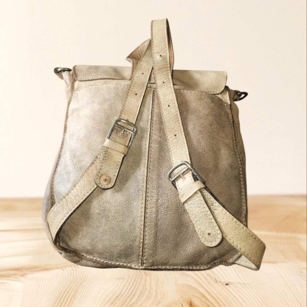 Patricia Nash Armeno Stylish Tan Leather Studded Rustic Travel Backpack